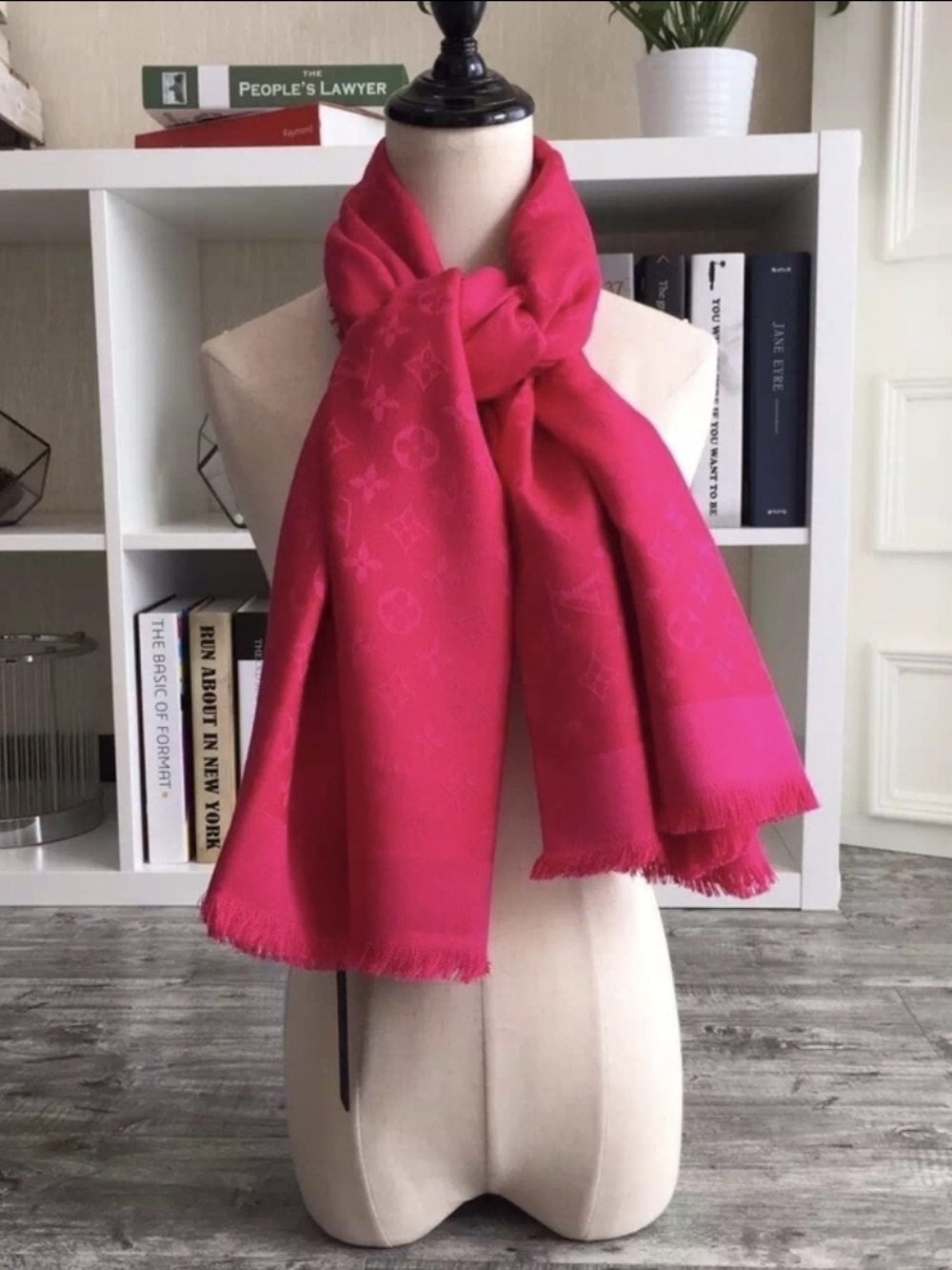 Luxury Hot Pink Womens Fringe Scarf